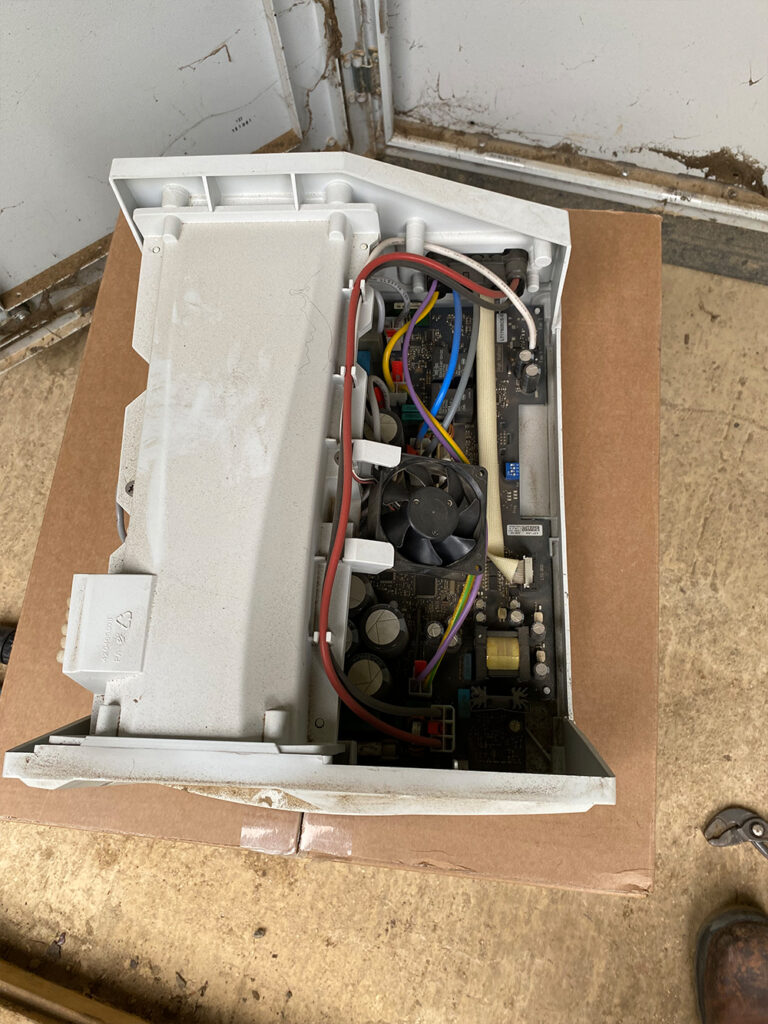A broken power stack removed from a faulty central inverter