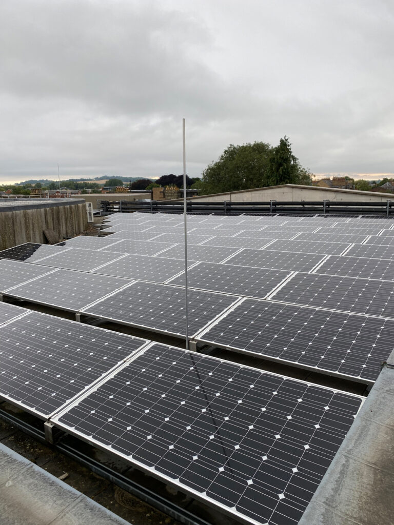 A large solar array at an academic department in the centre of Oxford, England. Maintained by EV Solar & Battery Storage