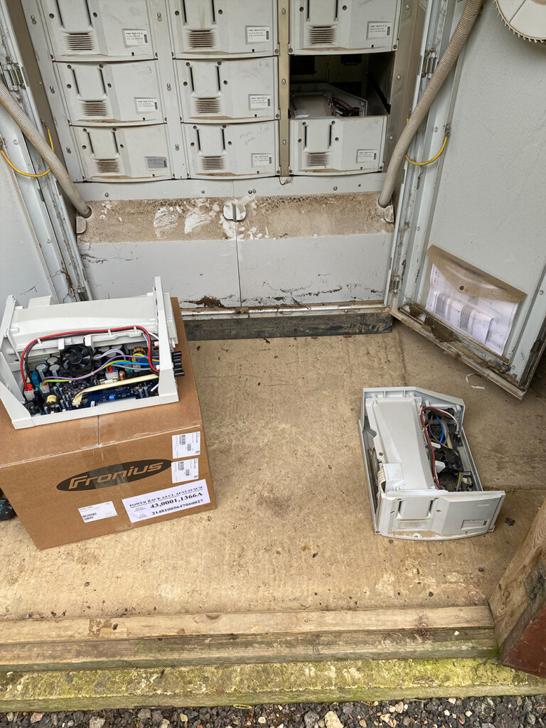 A replacement Fronius stack getting the system back up and running