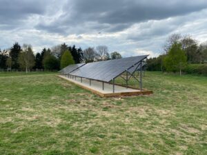A ground-mounted solar array relocation project in north Hertfordshire, England