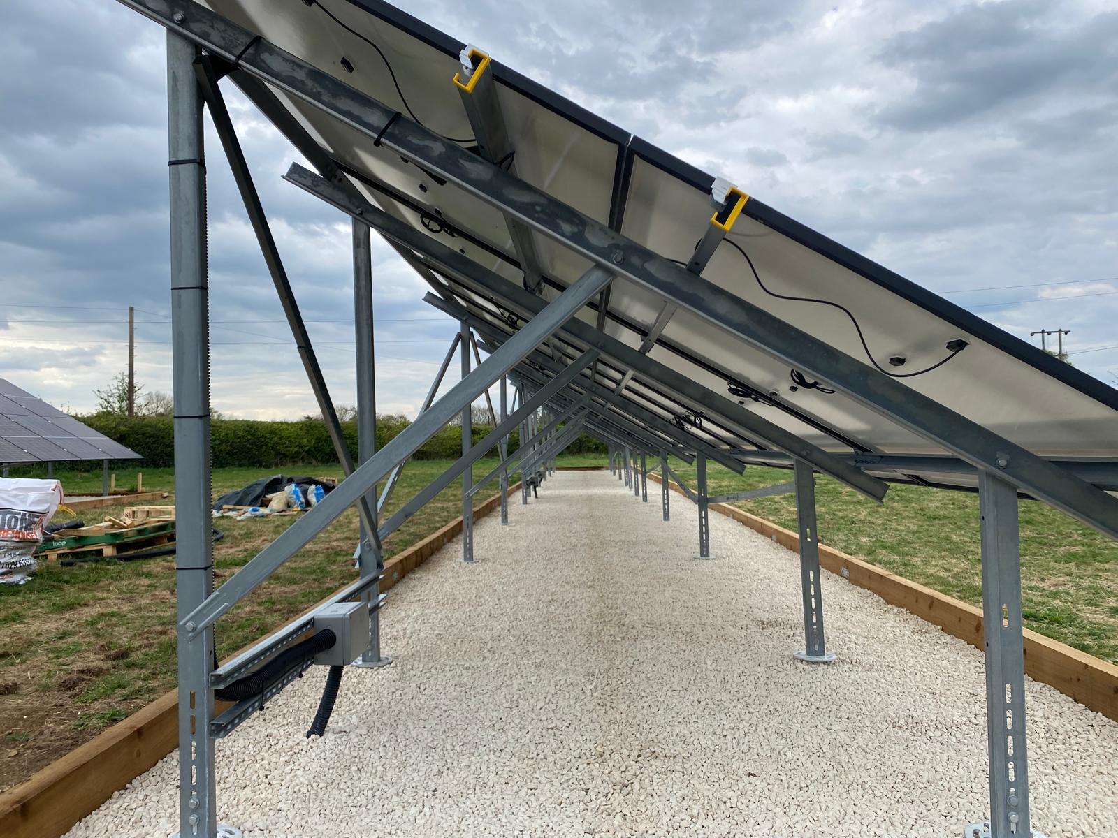 The array was installed onto a gravel-filled, timber framed base